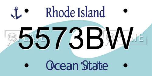 5573BW Rhode Island License Plate
