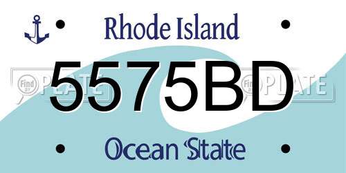 5575BD Rhode Island License Plate