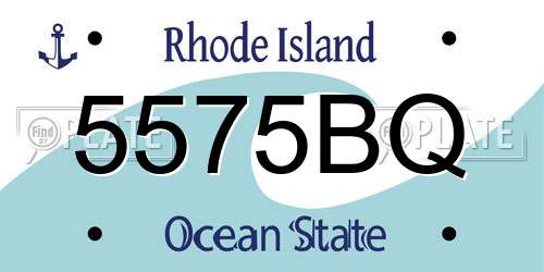 5575BQ Rhode Island License Plate