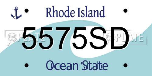 5575SD Rhode Island License Plate