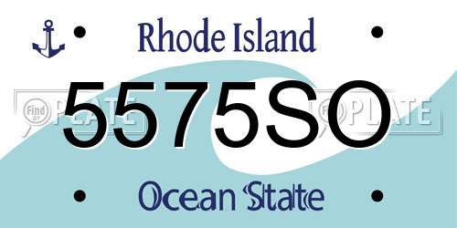 5575SO Rhode Island License Plate