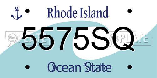 5575SQ Rhode Island License Plate