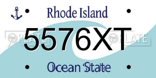 5576XT Rhode Island License Plate