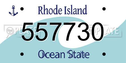 557730 Rhode Island License Plate