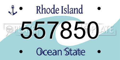 557850 Rhode Island License Plate