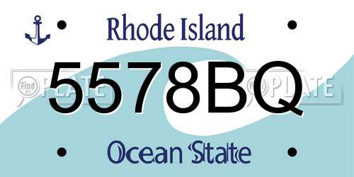 5578BQ Rhode Island License Plate