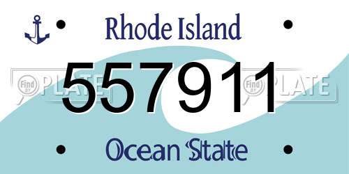 557911 Rhode Island License Plate