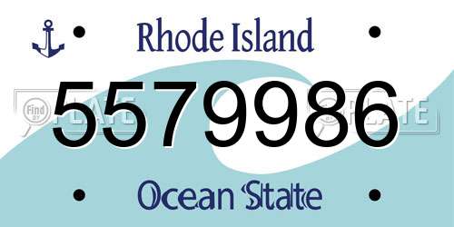 5579986 Rhode Island License Plate