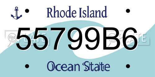 55799B6 Rhode Island License Plate