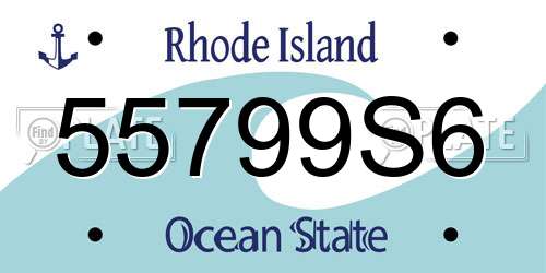 55799S6 Rhode Island License Plate