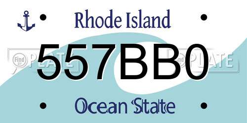 557BB0 Rhode Island License Plate
