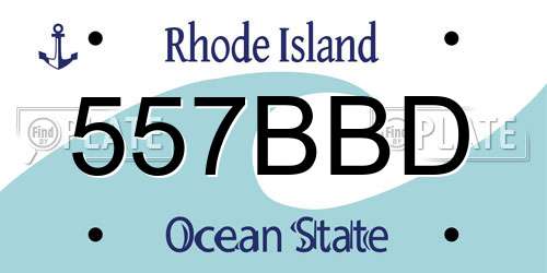 557BBD Rhode Island License Plate