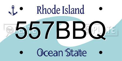 557BBQ Rhode Island License Plate