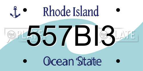 557BI3 Rhode Island License Plate