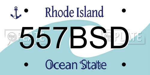 557BSD Rhode Island License Plate