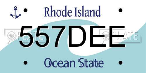557DEE Rhode Island License Plate