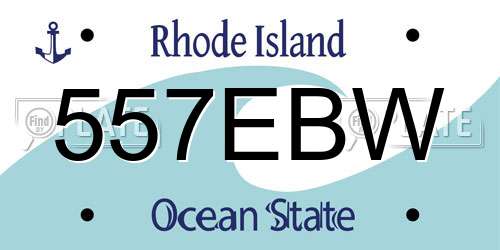 557EBW Rhode Island License Plate