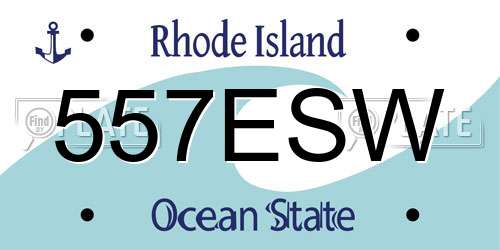 557ESW Rhode Island License Plate