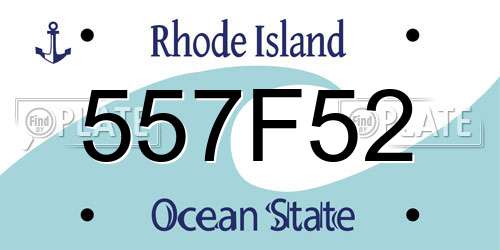 557F52 Rhode Island License Plate