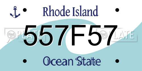 557F57 Rhode Island License Plate