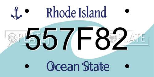 557F82 Rhode Island License Plate