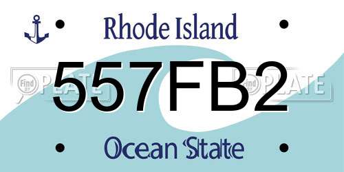 557FB2 Rhode Island License Plate