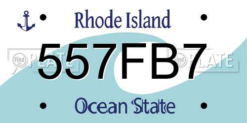 557FB7 Rhode Island License Plate