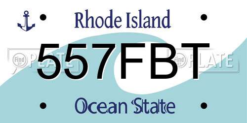 557FBT Rhode Island License Plate