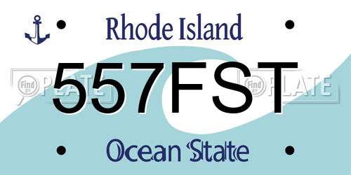 557FST Rhode Island License Plate