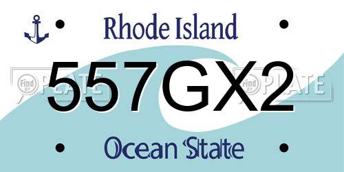 557GX2 Rhode Island License Plate