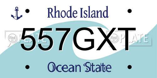 557GXT Rhode Island License Plate