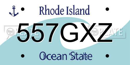 557GXZ Rhode Island License Plate