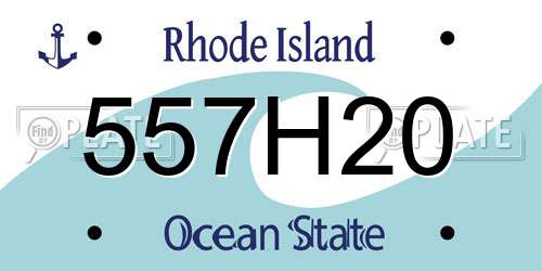 557H20 Rhode Island License Plate