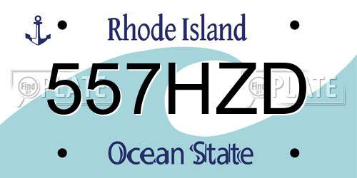 557HZD Rhode Island License Plate