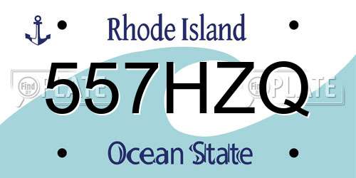 557HZQ Rhode Island License Plate