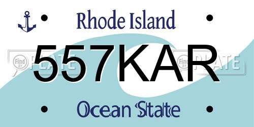557KAR Rhode Island License Plate