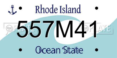 557M41 Rhode Island License Plate