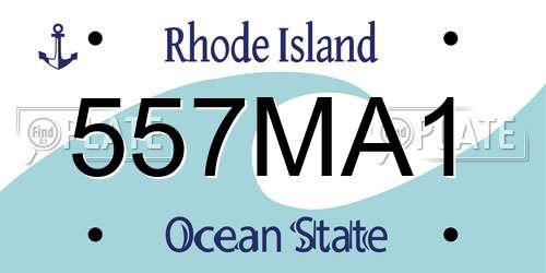 557MA1 Rhode Island License Plate