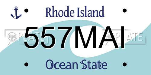 557MAI Rhode Island License Plate
