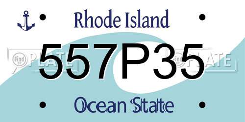 557P35 Rhode Island License Plate
