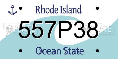 557P38 Rhode Island License Plate
