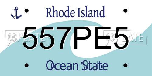 557PE5 Rhode Island License Plate