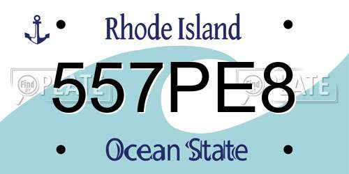 557PE8 Rhode Island License Plate