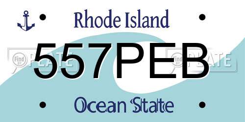 557PEB Rhode Island License Plate