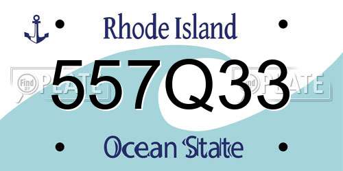557Q33 Rhode Island License Plate