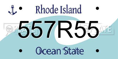 557R55 Rhode Island License Plate