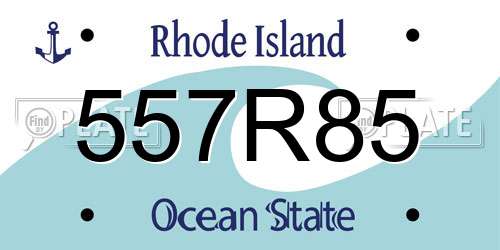 557R85 Rhode Island License Plate