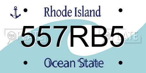 557RB5 Rhode Island License Plate