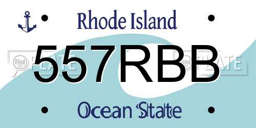 557RBB Rhode Island License Plate
