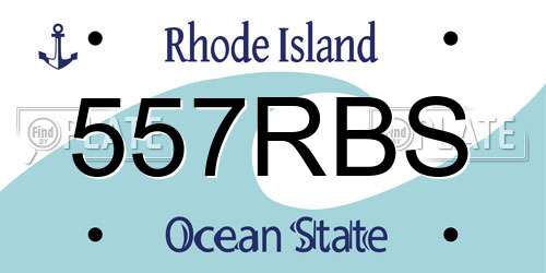 557RBS Rhode Island License Plate